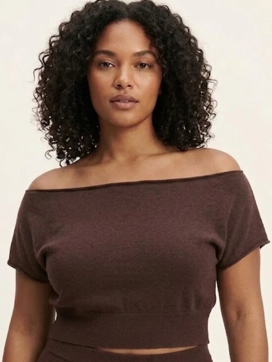 Universal Thread Tops - Universal Thread Brown Off Shoulder Crop Top Sizes Available XL NWT